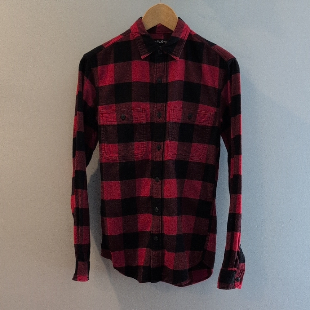 J. Crew Mercantile Men's Extra Small Long Sleeve Button Down Flannel Style#J5435